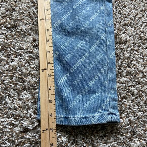 Juicy Couture Kids All Over Print Straight Jean Girls 12 Med Wash Stretch Denim - Picture 12 of 12